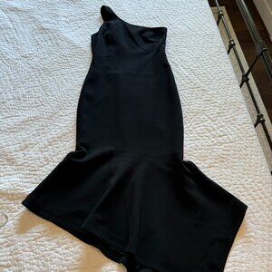 Cinq a Sept One Shoulder Asymmetrical Midi Dress